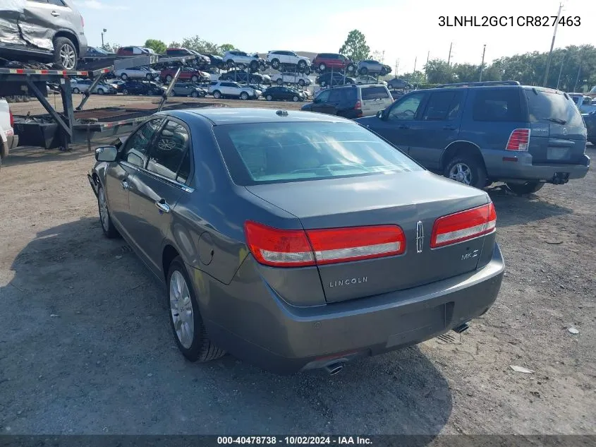 2012 Lincoln Mkz VIN: 3LNHL2GC1CR827463 Lot: 40478738