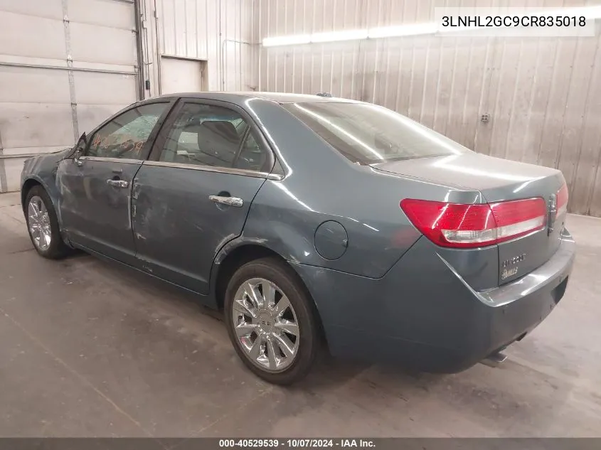 2012 Lincoln Mkz VIN: 3LNHL2GC9CR835018 Lot: 40529539