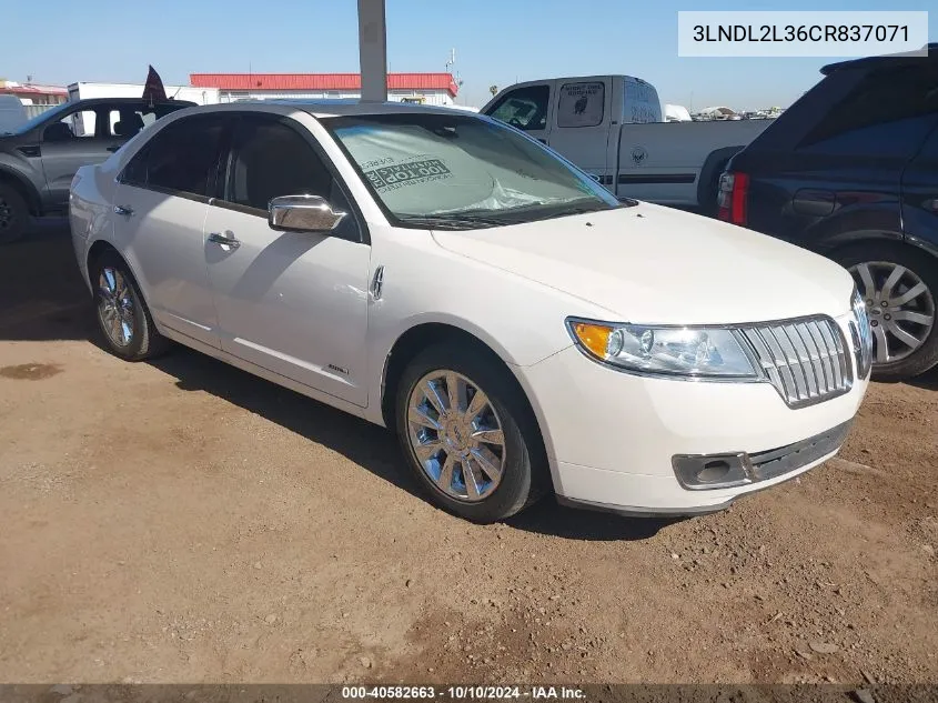 2012 Lincoln Mkz Hybrid VIN: 3LNDL2L36CR837071 Lot: 40582663