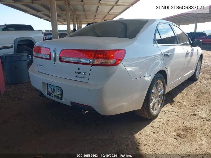 2012 Lincoln Mkz Hybrid VIN: 3LNDL2L36CR837071 Lot: 40582663