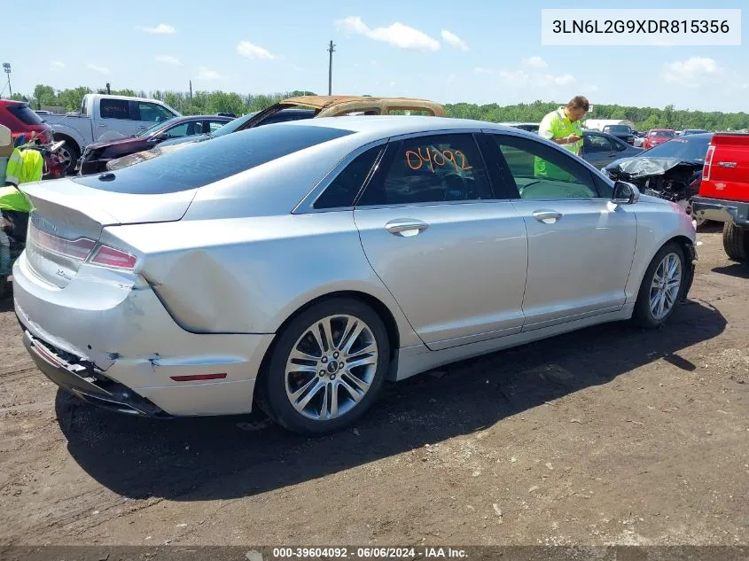 2013 Lincoln Mkz VIN: 3LN6L2G9XDR815356 Lot: 39604092