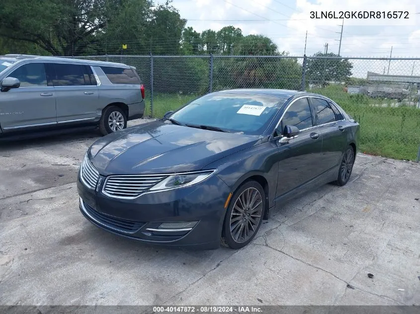 2013 Lincoln Mkz VIN: 3LN6L2GK6DR816572 Lot: 40147872