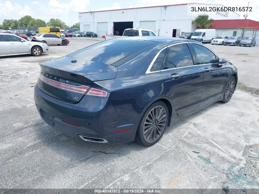 2013 Lincoln Mkz VIN: 3LN6L2GK6DR816572 Lot: 40147872