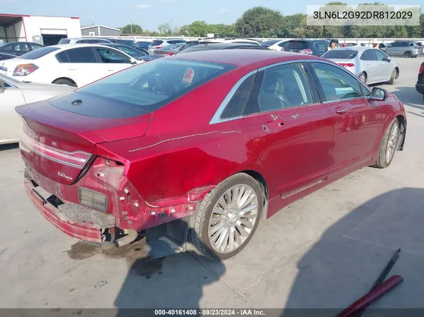 2013 Lincoln Mkz VIN: 3LN6L2G92DR812029 Lot: 40161408