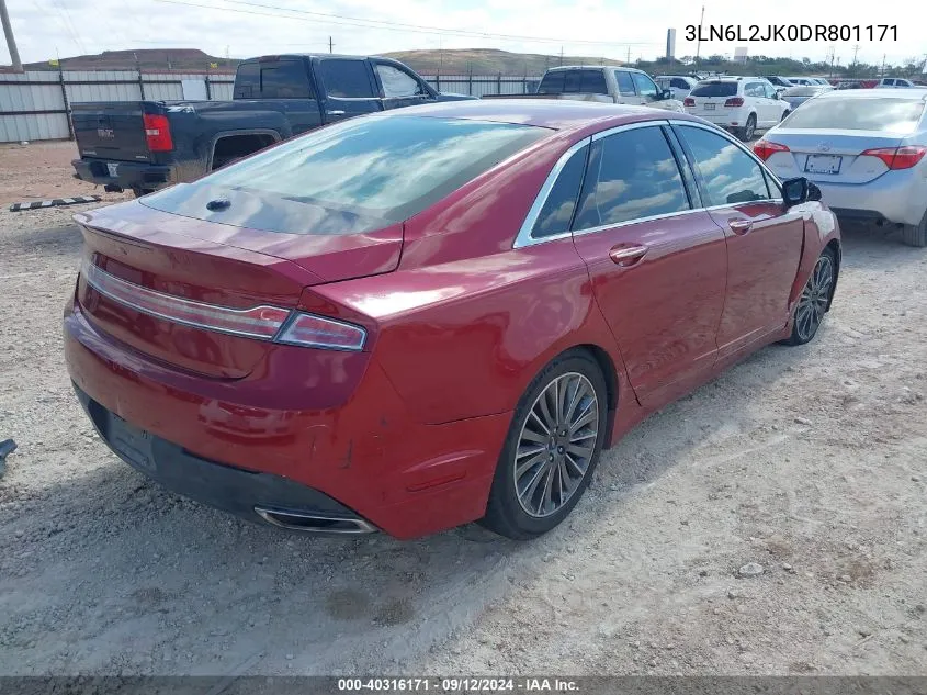 2013 Lincoln Mkz VIN: 3LN6L2JK0DR801171 Lot: 40316171