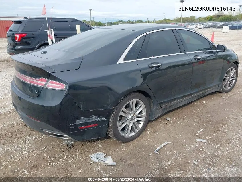 2013 Lincoln Mkz VIN: 3LN6L2GK0DR815143 Lot: 40426810