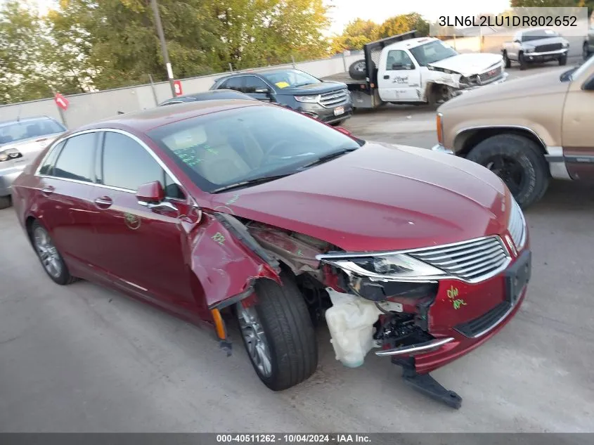 2013 Lincoln Mkz Hybrid VIN: 3LN6L2LU1DR802652 Lot: 40511262