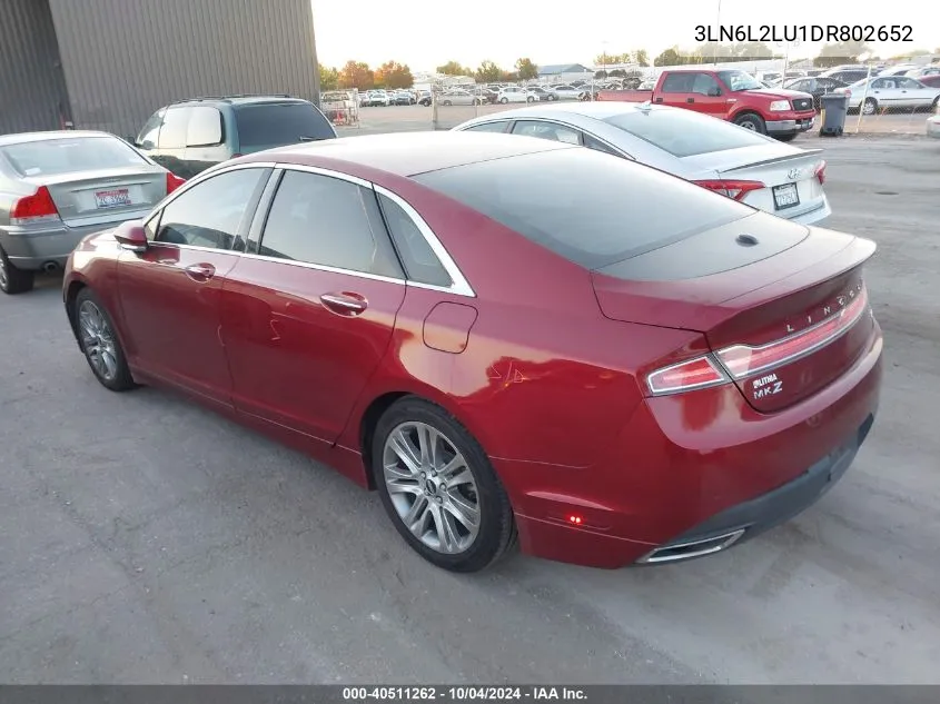 2013 Lincoln Mkz Hybrid VIN: 3LN6L2LU1DR802652 Lot: 40511262