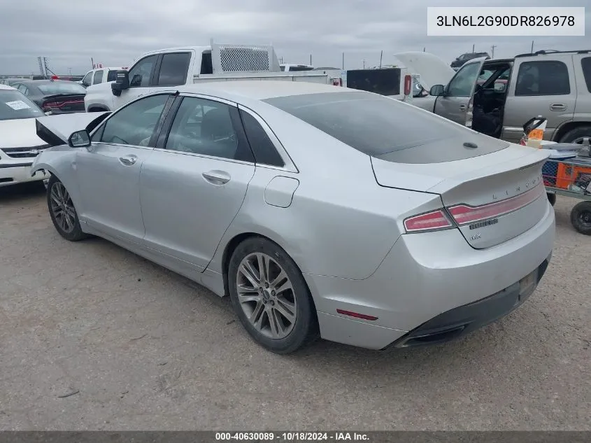 2013 Lincoln Mkz VIN: 3LN6L2G90DR826978 Lot: 40630089