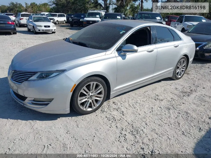 2013 Lincoln Mkz VIN: 3LN6L2GK8DR816198 Lot: 40711683