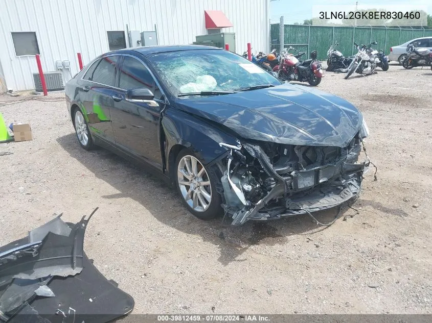 2014 Lincoln Mkz VIN: 3LN6L2GK8ER830460 Lot: 39812459