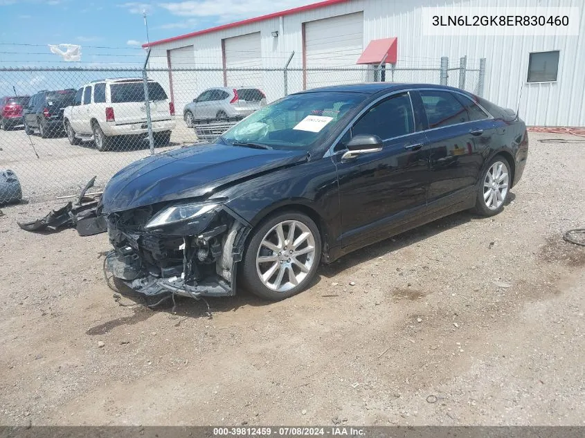 2014 Lincoln Mkz VIN: 3LN6L2GK8ER830460 Lot: 39812459