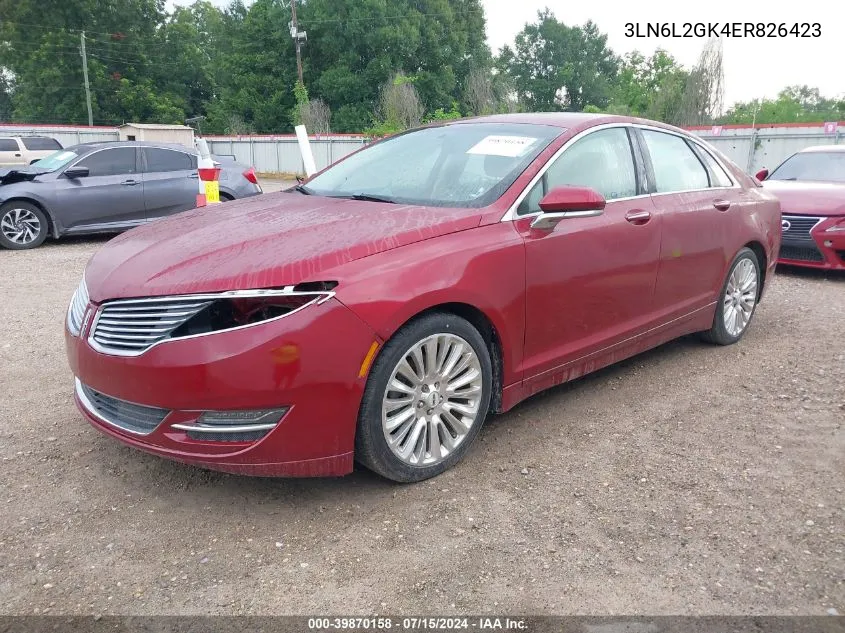 2014 Lincoln Mkz VIN: 3LN6L2GK4ER826423 Lot: 39870158