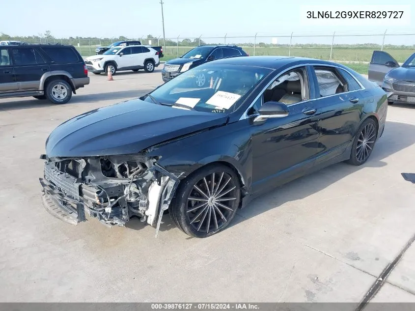 2014 Lincoln Mkz VIN: 3LN6L2G9XER829727 Lot: 39876127