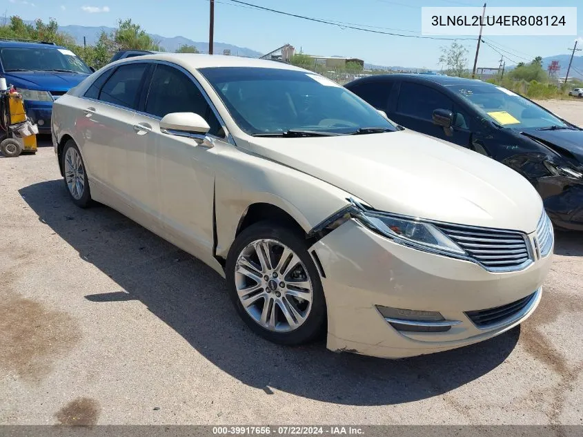 2014 Lincoln Mkz Hybrid VIN: 3LN6L2LU4ER808124 Lot: 39917656