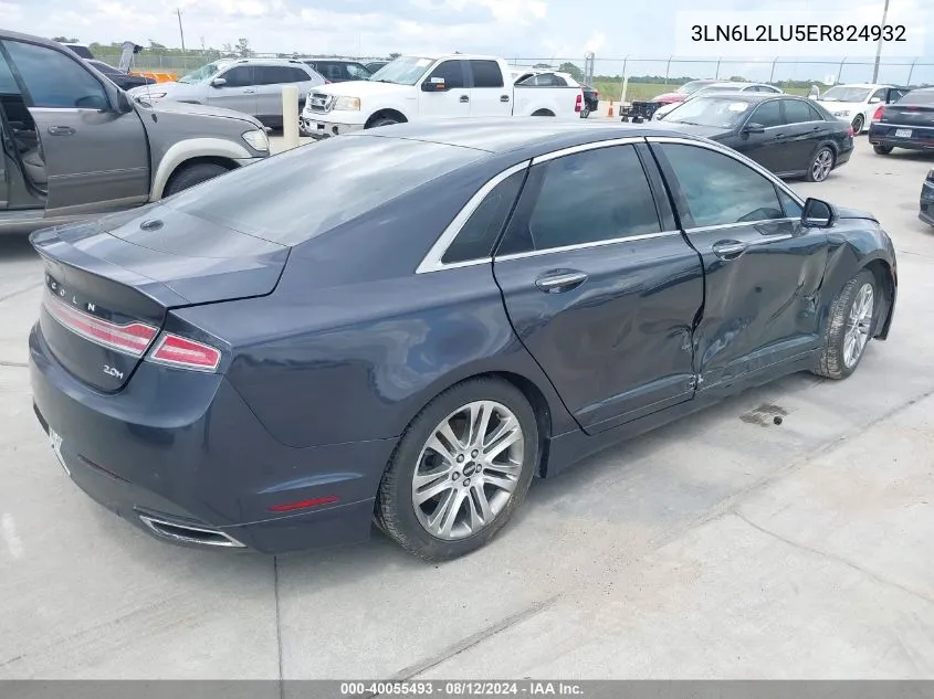 2014 Lincoln Mkz Hybrid VIN: 3LN6L2LU5ER824932 Lot: 40055493