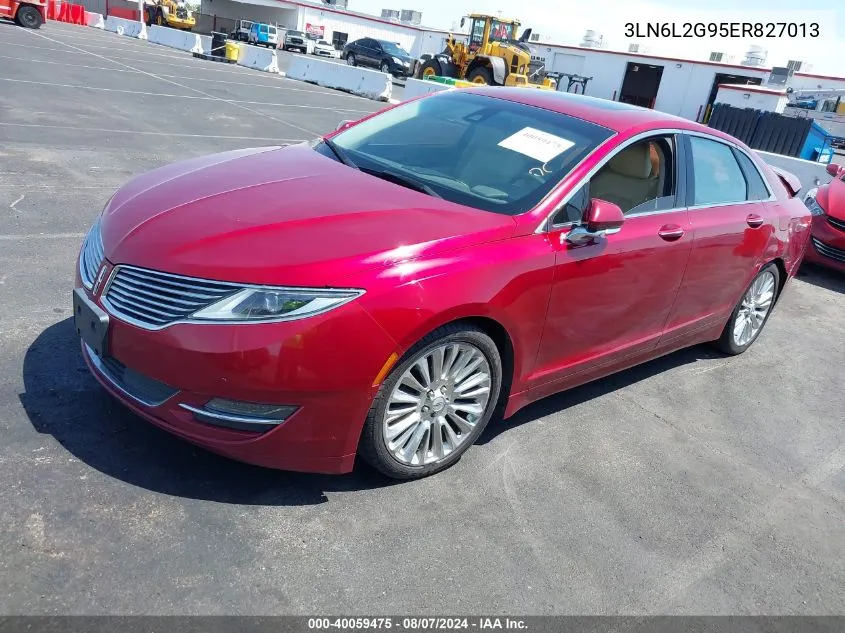 2014 Lincoln Mkz VIN: 3LN6L2G95ER827013 Lot: 40059475