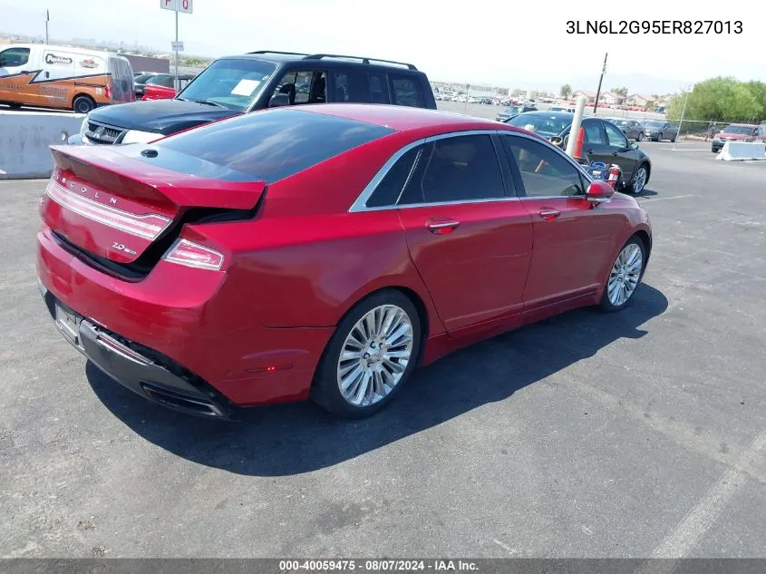 2014 Lincoln Mkz VIN: 3LN6L2G95ER827013 Lot: 40059475