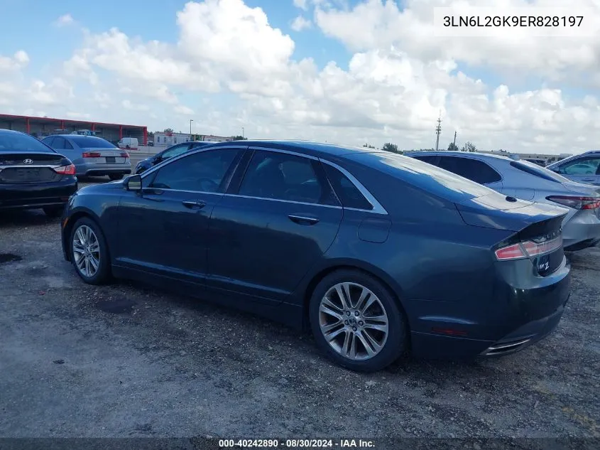 2014 Lincoln Mkz VIN: 3LN6L2GK9ER828197 Lot: 40242890