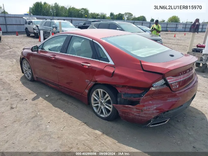 2014 Lincoln Mkz Hybrid VIN: 3LN6L2LU1ER815970 Lot: 40298556