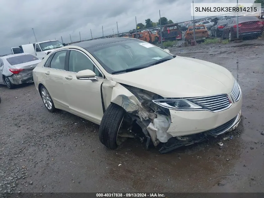 2014 Lincoln Mkz VIN: 3LN6L2GK3ER814215 Lot: 40317838