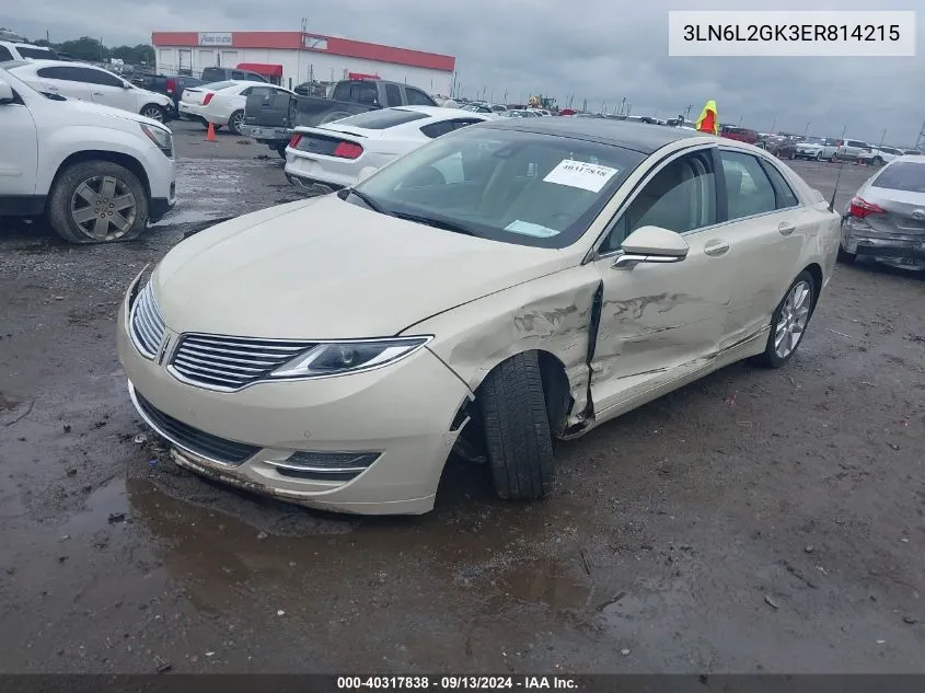 3LN6L2GK3ER814215 2014 Lincoln Mkz