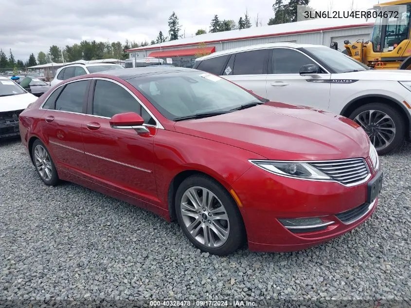 2014 Lincoln Mkz Hybrid VIN: 3LN6L2LU4ER804672 Lot: 40328478