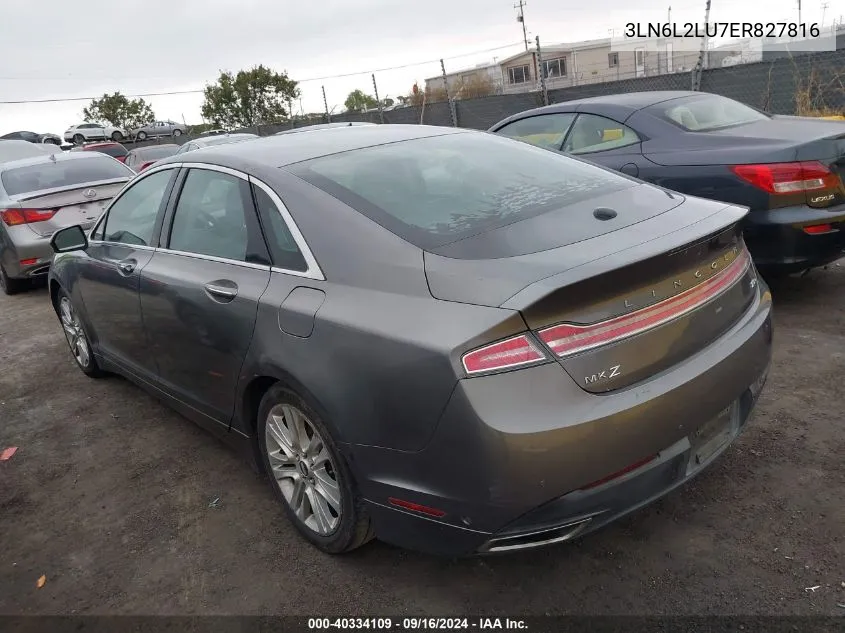 3LN6L2LU7ER827816 2014 Lincoln Mkz Hybrid Hybrid