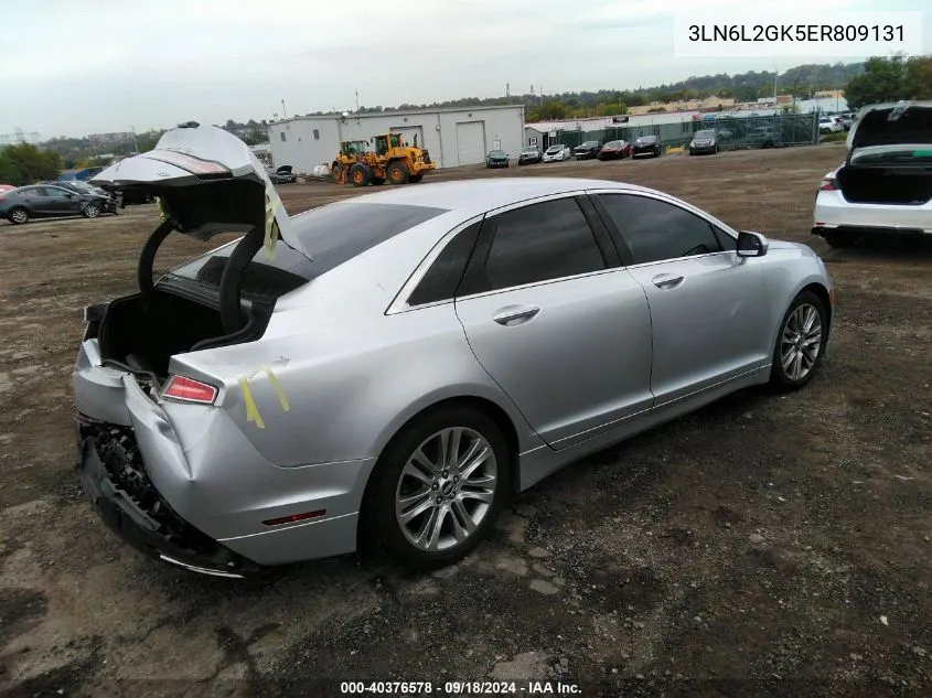 2014 Lincoln Mkz VIN: 3LN6L2GK5ER809131 Lot: 40376578