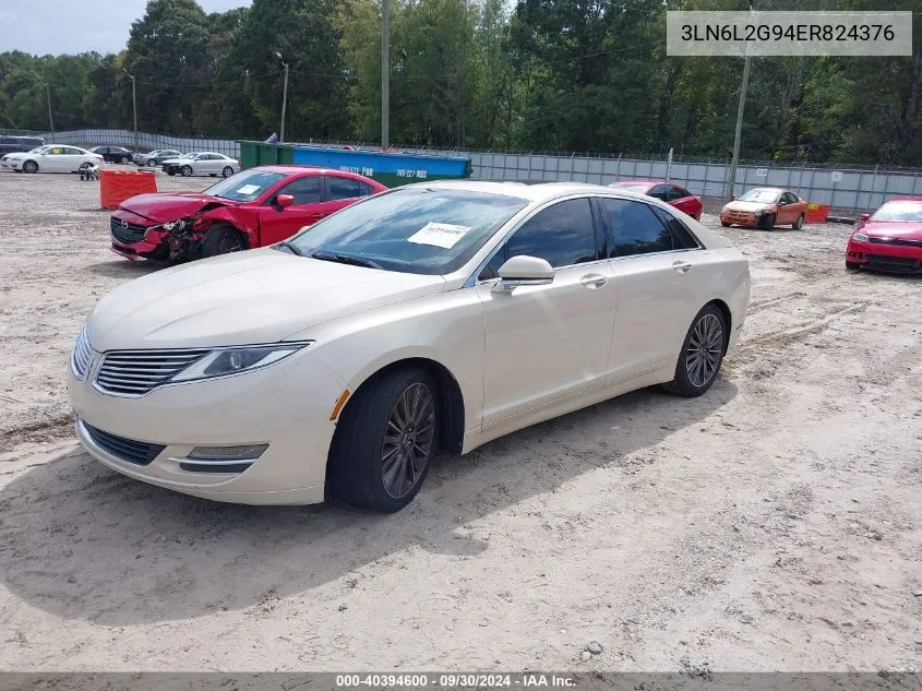 2014 Lincoln Mkz VIN: 3LN6L2G94ER824376 Lot: 40394600