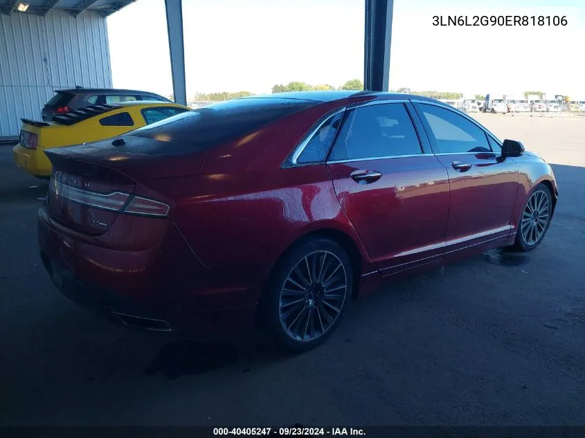 2014 Lincoln Mkz VIN: 3LN6L2G90ER818106 Lot: 40405247