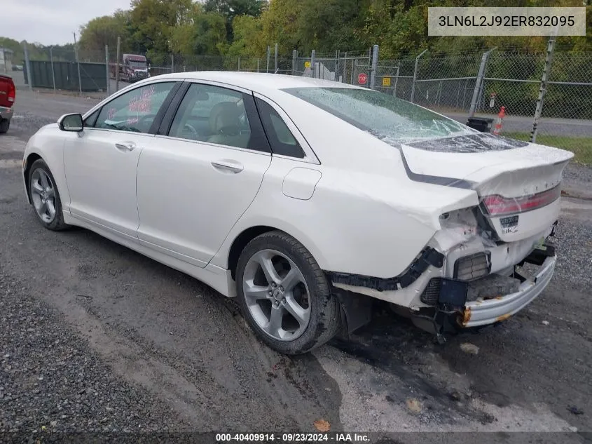 2014 Lincoln Mkz VIN: 3LN6L2J92ER832095 Lot: 40409914