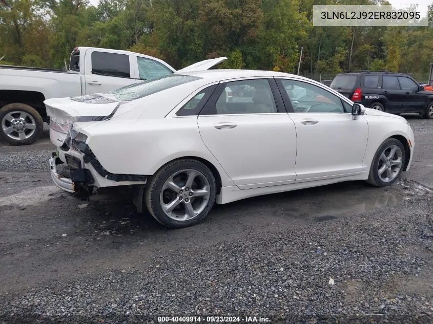 2014 Lincoln Mkz VIN: 3LN6L2J92ER832095 Lot: 40409914