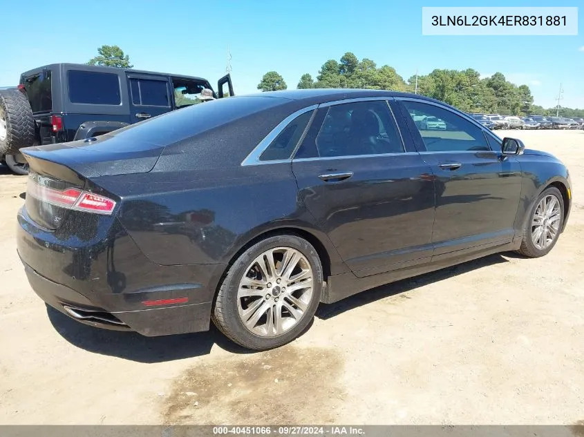 3LN6L2GK4ER831881 2014 Lincoln Mkz