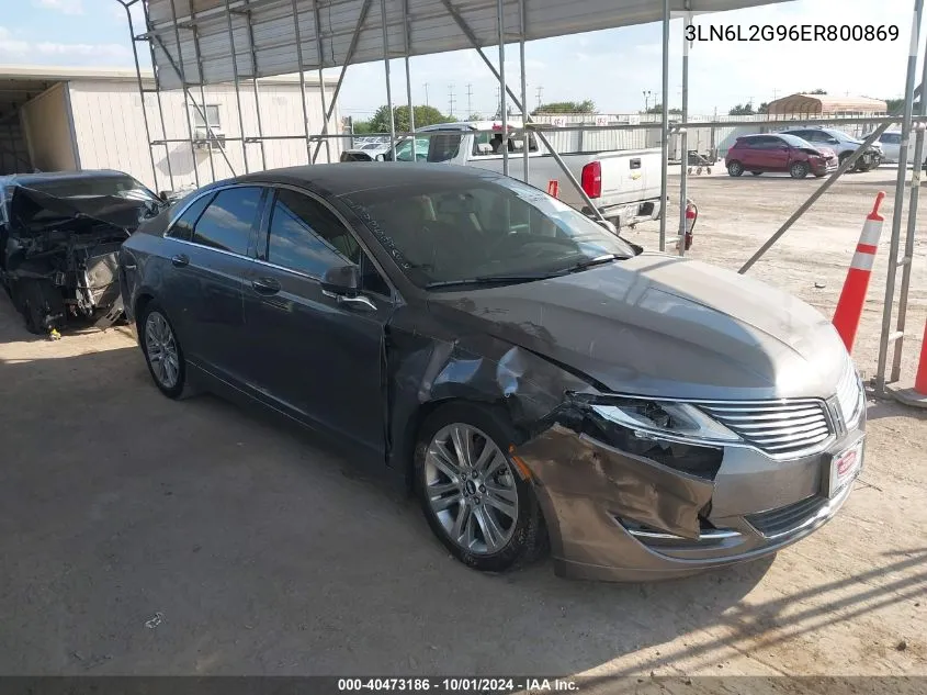 2014 Lincoln Mkz VIN: 3LN6L2G96ER800869 Lot: 40473186