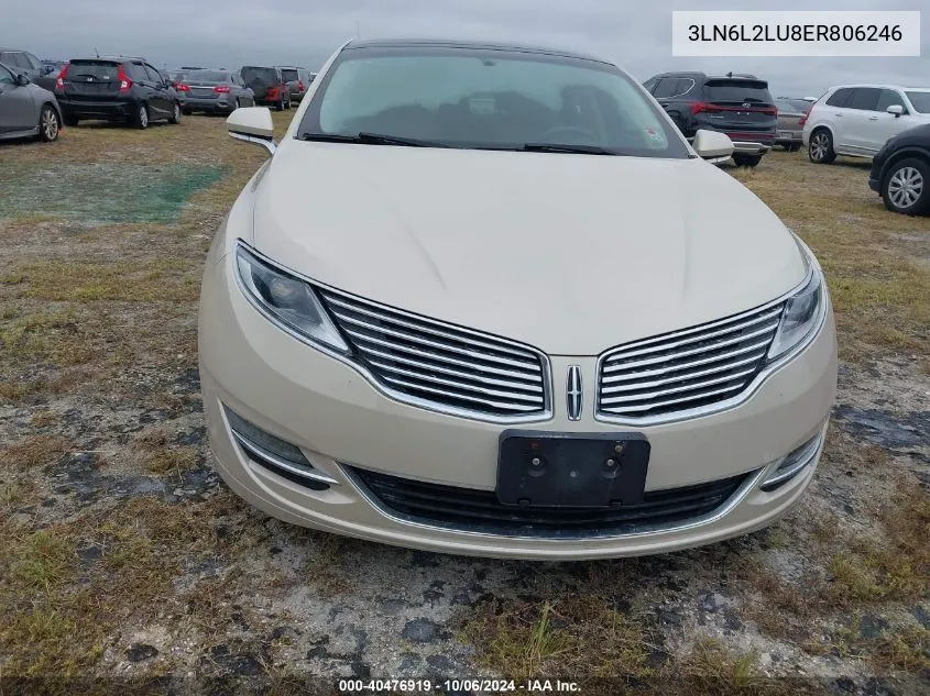 2014 Lincoln Mkz Hybrid VIN: 3LN6L2LU8ER806246 Lot: 40476919