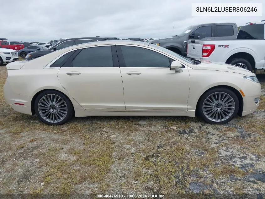 2014 Lincoln Mkz Hybrid VIN: 3LN6L2LU8ER806246 Lot: 40476919