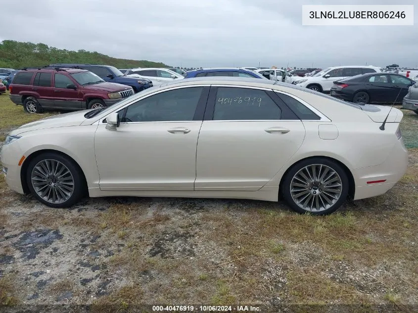 2014 Lincoln Mkz Hybrid VIN: 3LN6L2LU8ER806246 Lot: 40476919