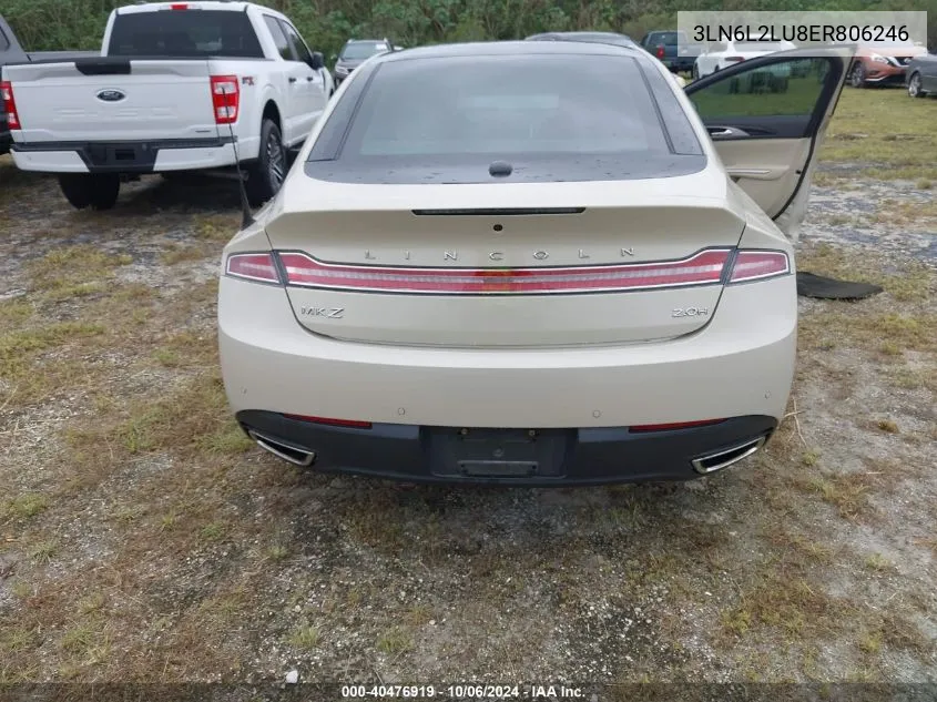 2014 Lincoln Mkz Hybrid VIN: 3LN6L2LU8ER806246 Lot: 40476919