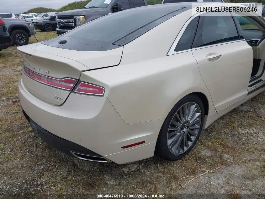 2014 Lincoln Mkz Hybrid VIN: 3LN6L2LU8ER806246 Lot: 40476919