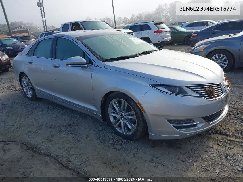 2014 Lincoln Mkz VIN: 3LN6L2G94ER815774 Lot: 40519397