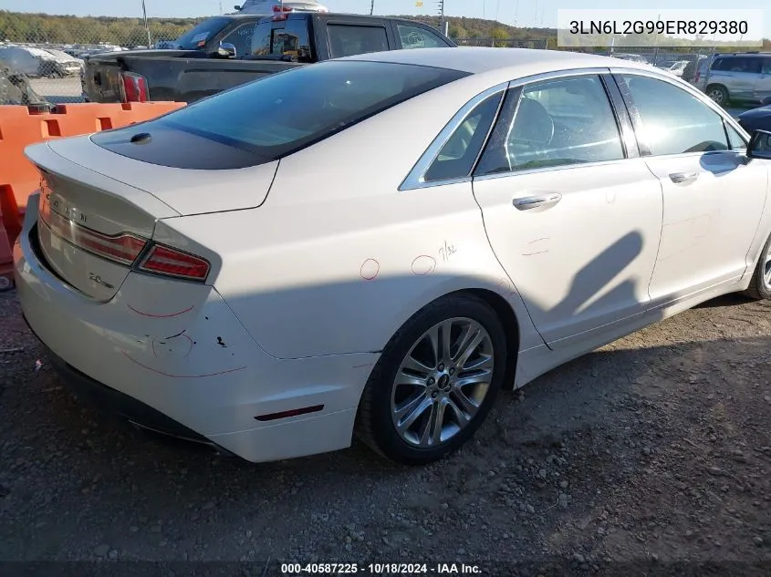 2014 Lincoln Mkz VIN: 3LN6L2G99ER829380 Lot: 40587225