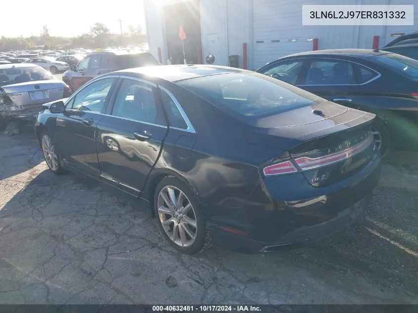 2014 Lincoln Mkz VIN: 3LN6L2J97ER831332 Lot: 40632481