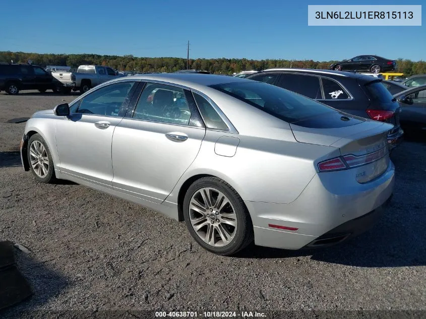 2014 Lincoln Mkz Hybrid VIN: 3LN6L2LU1ER815113 Lot: 40638701