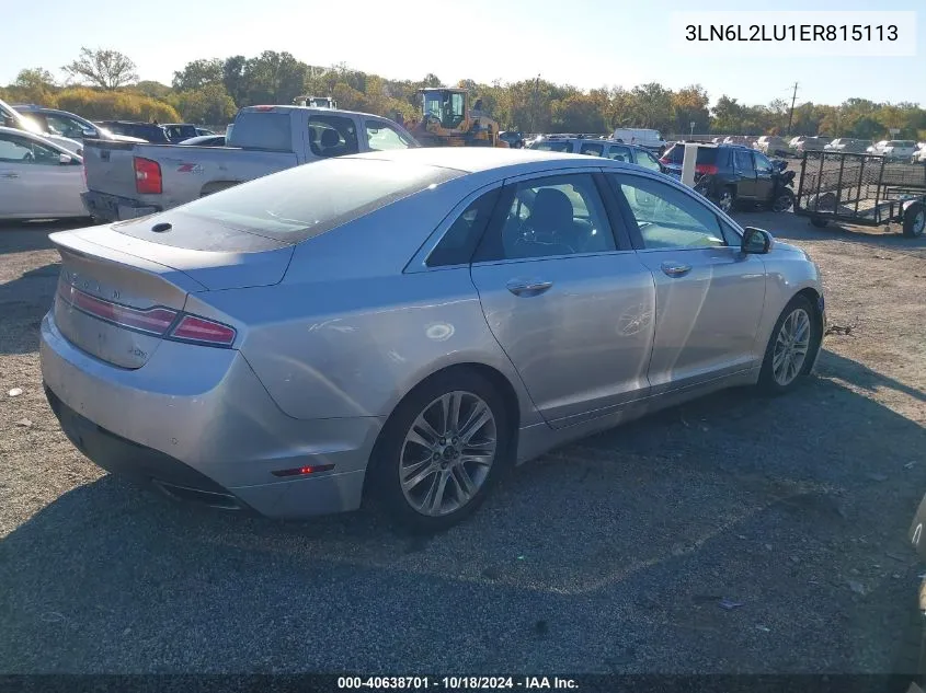 2014 Lincoln Mkz Hybrid VIN: 3LN6L2LU1ER815113 Lot: 40638701