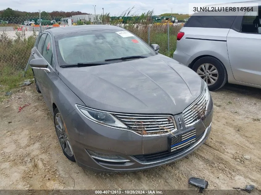 2014 Lincoln Mkz VIN: 3LN6L2LU1ER814964 Lot: 40712613