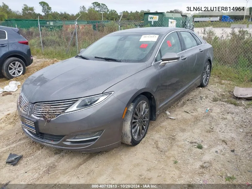 2014 Lincoln Mkz VIN: 3LN6L2LU1ER814964 Lot: 40712613