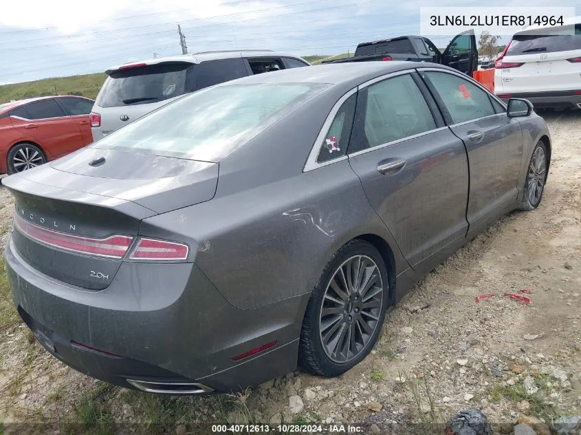 2014 Lincoln Mkz VIN: 3LN6L2LU1ER814964 Lot: 40712613