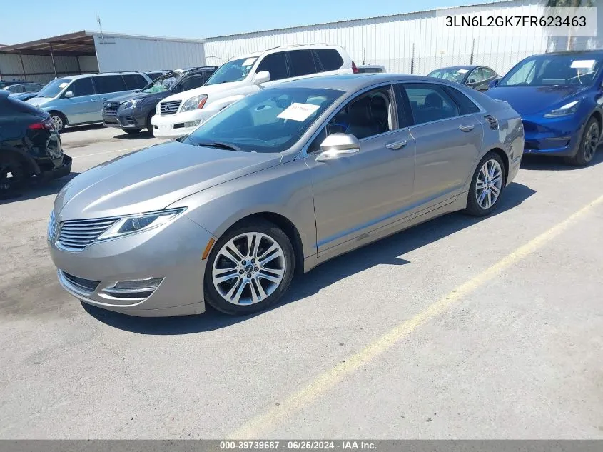 2015 Lincoln Mkz VIN: 3LN6L2GK7FR623463 Lot: 39739687