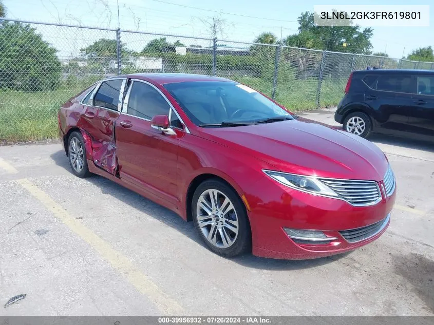 2015 Lincoln Mkz VIN: 3LN6L2GK3FR619801 Lot: 39956932